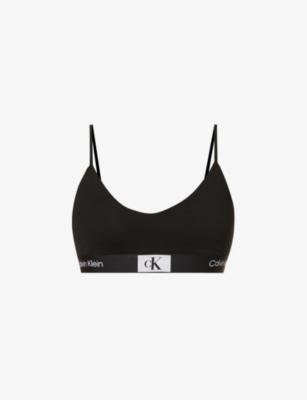 1996 branded recycled cotton-blend bralette by CALVIN KLEIN