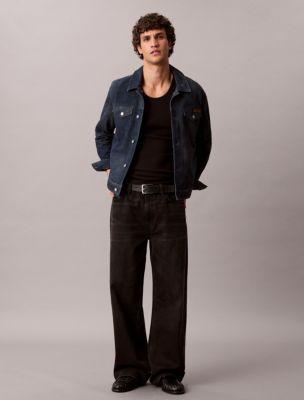 90s Suede Trucker Jacket by CALVIN KLEIN