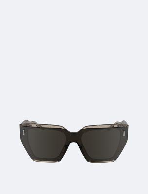 Acetate Avant Garde Angular Modified Rectangle Sunglasses | Calvin Klein by CALVIN KLEIN