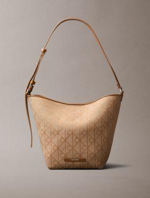 Allover Emblem Logo Jacquard Bucket Bag with Pouch | Calvin Klein by CALVIN KLEIN