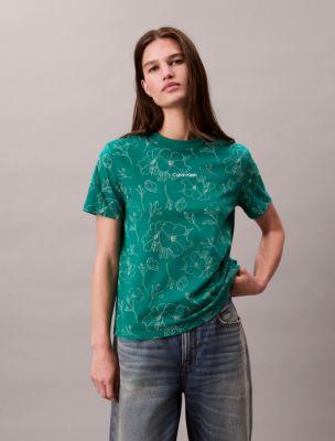 Allover Floral Logo Graphic Classic T-Shirt by CALVIN KLEIN