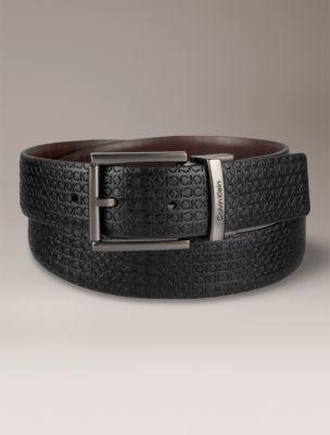 Allover Monogram Logo Reversible Belt by CALVIN KLEIN