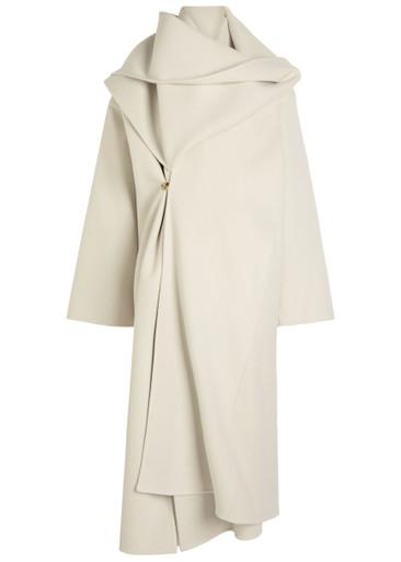 Amelia scarf-effect wool and cashmere-blend coat by CALVIN KLEIN