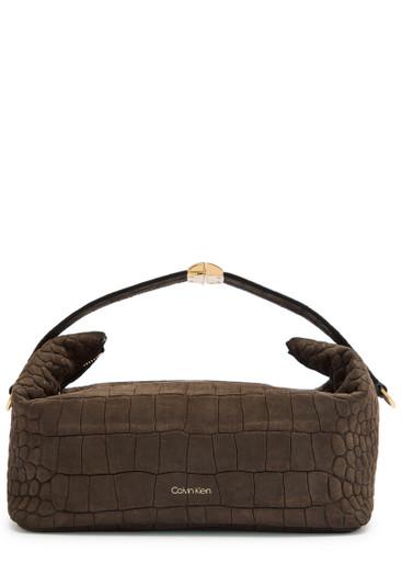 Andy crocodile-effect nubuck top handle bag by CALVIN KLEIN