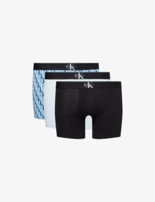 Archive Logo-Waistband Pack-of-Three Stretch-Cotton Boxer Briefs by CALVIN KLEIN