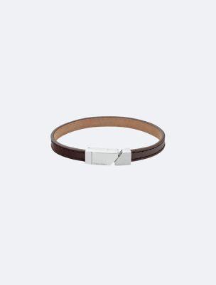 Asymmetric Tag Leather Bracelet | Calvin Klein by CALVIN KLEIN