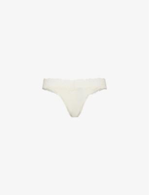 Attraction lace-waistband stretch-woven thong by CALVIN KLEIN