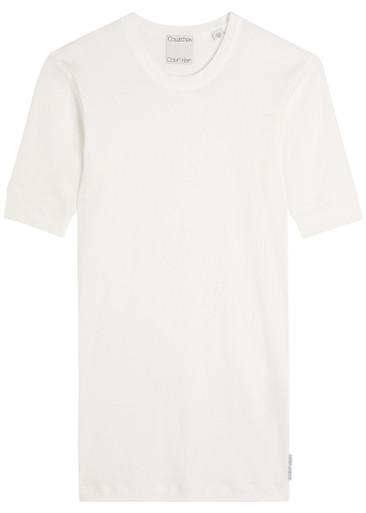 Aubriella ribbed stretch-cotton T-shirt by CALVIN KLEIN