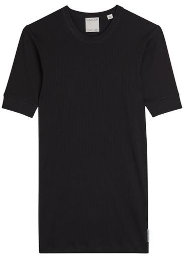 Aubriella ribbed stretch-cotton T-shirt by CALVIN KLEIN