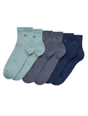 Basic Cushion Quarter 6-Pack Socks | Calvin Klein by CALVIN KLEIN