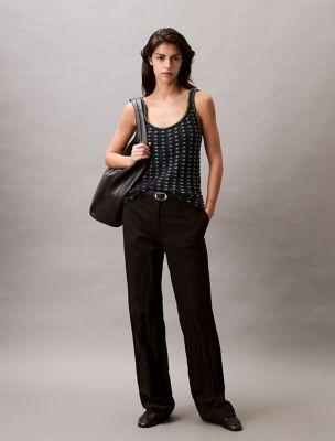 Beaded Cotton Crochet Tank by CALVIN KLEIN