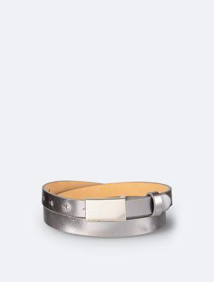 Beveled Plaque Buckle Belt by CALVIN KLEIN