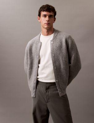 Boiled Wool Blend Bomber Jacket by CALVIN KLEIN
