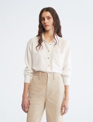 Boyfriend Fit Button-Down Shirt by CALVIN KLEIN