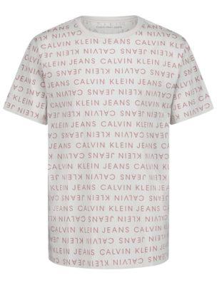 Boys Allover Word Crewneck Tee by CALVIN KLEIN