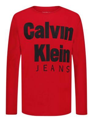 Boys Bold CKJ Logo Long Sleeve Tee by CALVIN KLEIN