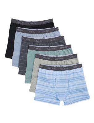 Boys Cotton Stretch 6-Pack Boxer Brief by CALVIN KLEIN
