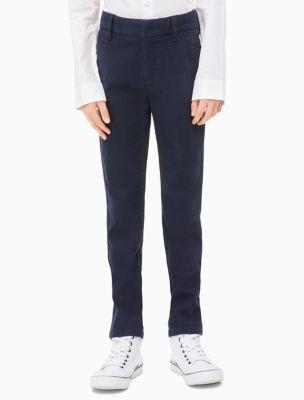 Boys Cotton Stretch Twill Chino Pants by CALVIN KLEIN