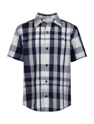 Boys Plaid Classic Button-Down Shirt by CALVIN KLEIN