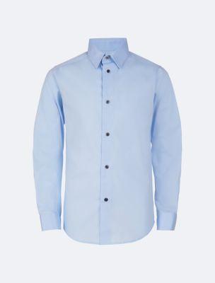 Boys Poplin Button-Down Shirt by CALVIN KLEIN