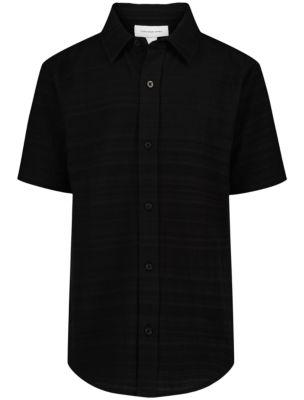 Boys Textured Stripe Button-Down Shirt by CALVIN KLEIN