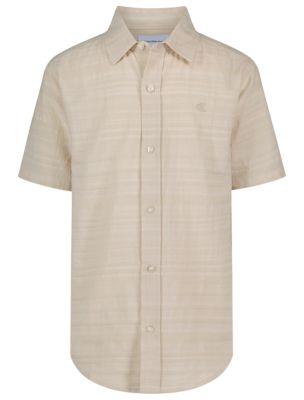 Boys Textured Stripe Classic Button-Down Shirt by CALVIN KLEIN