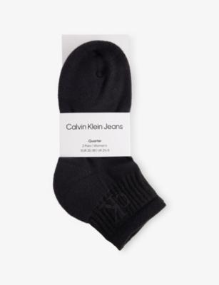 Branded Pack of Two Cotton-Blend Ankle Socks by CALVIN KLEIN