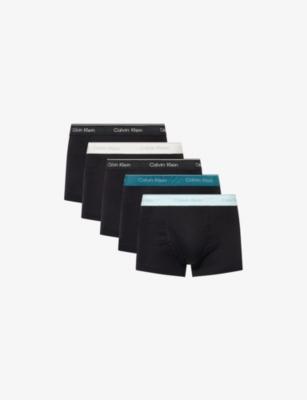 Branded-Waistband Pack of Five Stretch-Cotton Trunks by CALVIN KLEIN