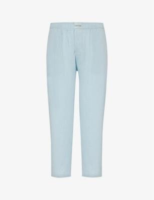 Branded-patch straight-leg cotton pyjama trousers by CALVIN KLEIN