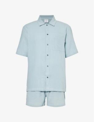 Branded-tab relaxed-fit cotton pyjamas by CALVIN KLEIN
