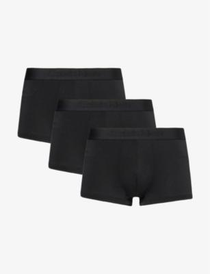 Branded-waistband low-rise pack of three stretch-jersey trunks by CALVIN KLEIN