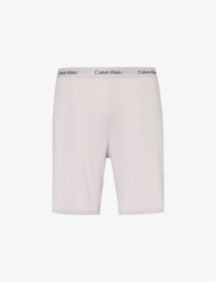 Branded-waistband straight-leg stretch-recycled modal shorts by CALVIN KLEIN