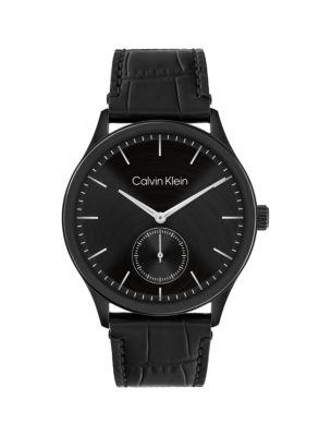 Brushed Dial Leather Strap Watch | Calvin Klein by CALVIN KLEIN
