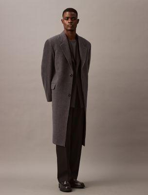 Brushed Wool Blend Top Coat by CALVIN KLEIN
