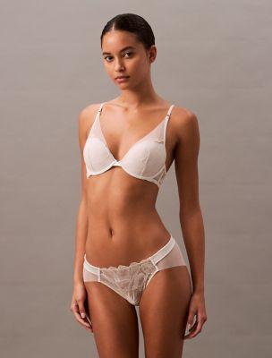 CK Black Floral Lace Plunge Bra by CALVIN KLEIN