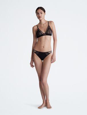 CK Black Graphic Lace Bikini by CALVIN KLEIN