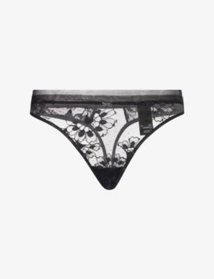 CK Floral Stretch-Lace Thong by CALVIN KLEIN