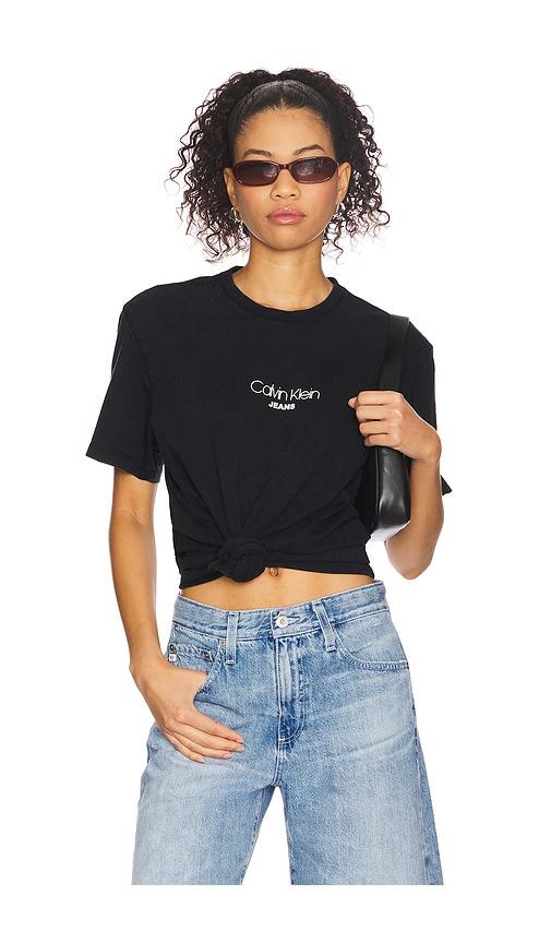 Calvin Klein Acid Wash 20S Cotton Tee in Black by CALVIN KLEIN