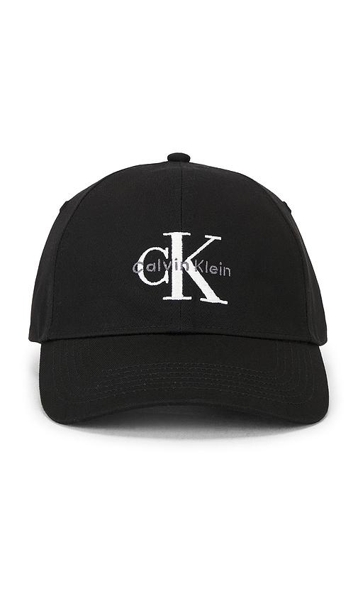 Calvin Klein Monologo Embroidery Baseball Cap in Black by CALVIN KLEIN