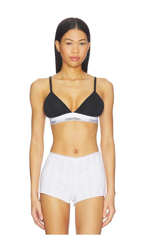Calvin Klein Underwear Lightly Lined Triangle Bra in Black by CALVIN KLEIN