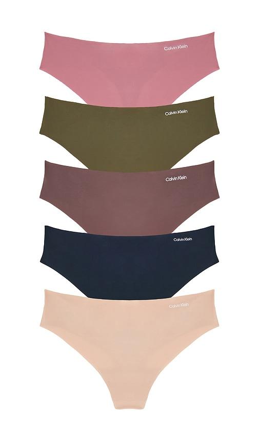 Calvin Klein Underwear Thong 5 Pack in Neutral by CALVIN KLEIN