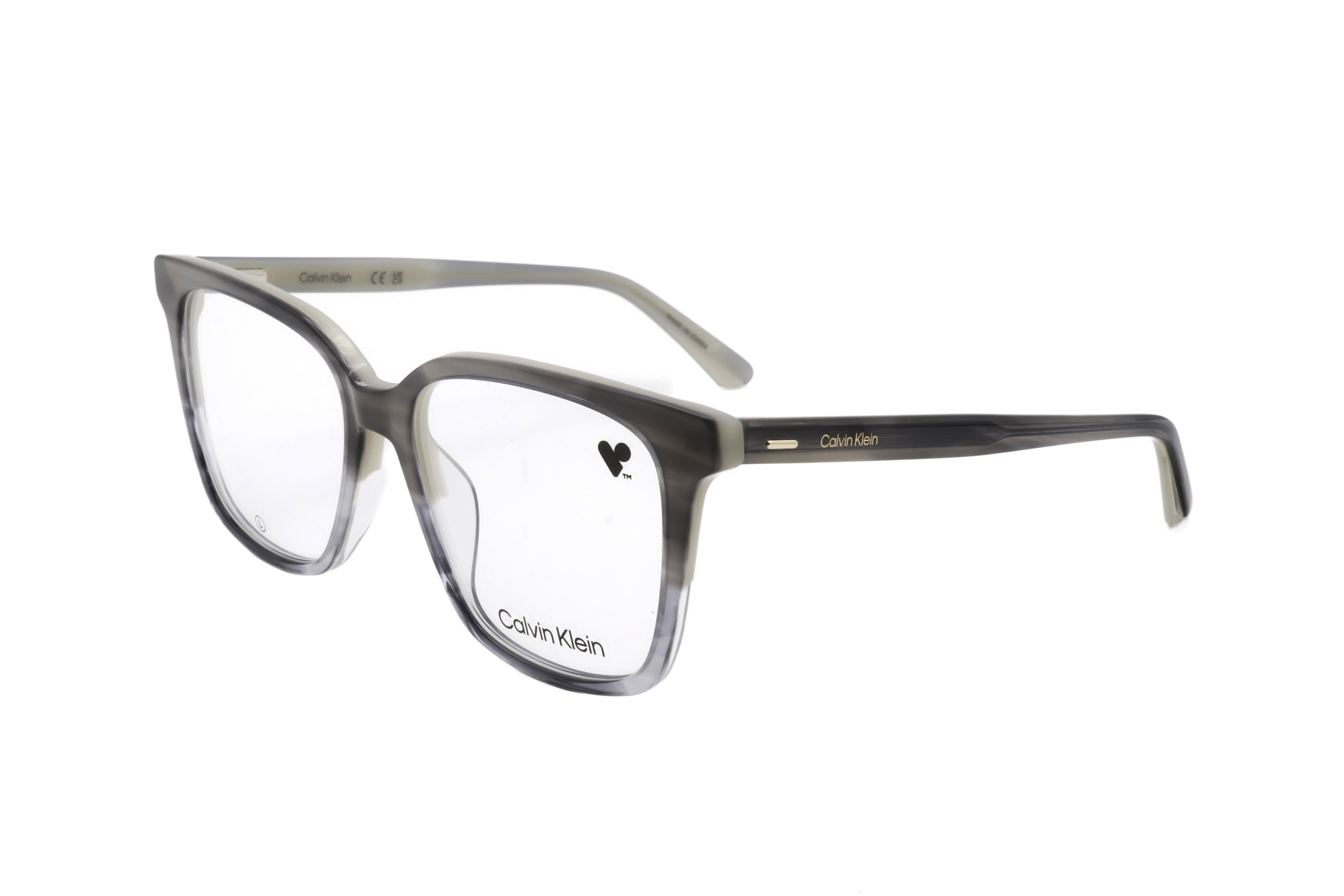 Calvin Klein Unisex 53mm Striped Grey Opticals by CALVIN KLEIN Calvin Klein Unisex 53mm Striped Grey Opticals by CALVIN KLEIN