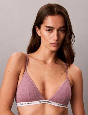Carousel Cotton Stretch Pointelle Unlined Triangle Bralette by CALVIN KLEIN