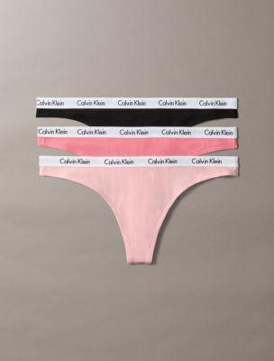 Carousel Cotton Stretch Rib 3-Pack Thong by CALVIN KLEIN