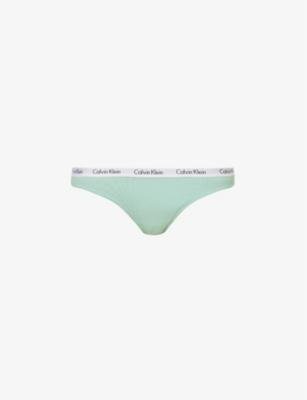 Carousel mid-rise stretch-cotton thong by CALVIN KLEIN
