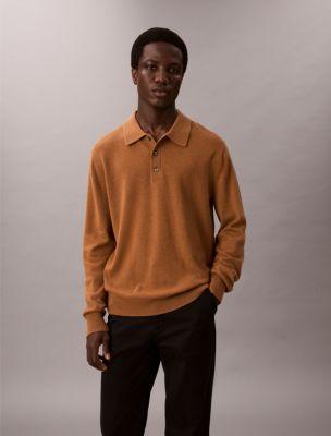 Cashmere Classic Polo Sweater by CALVIN KLEIN