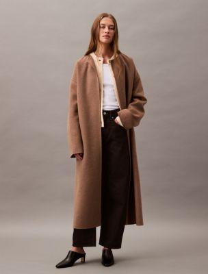 Cashmere Wool Blend Wrap Coat by CALVIN KLEIN