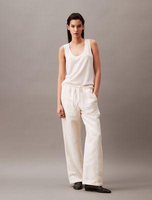 Casual Linen Blend Pull-On Pants by CALVIN KLEIN