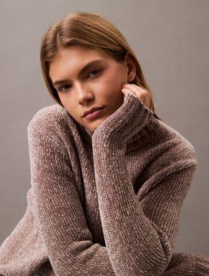 Chenille Relaxed Turtleneck Sweater by CALVIN KLEIN