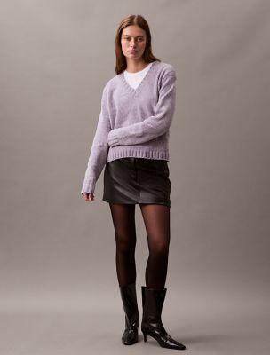 Chenille Relaxed V-Neck Sweater by CALVIN KLEIN